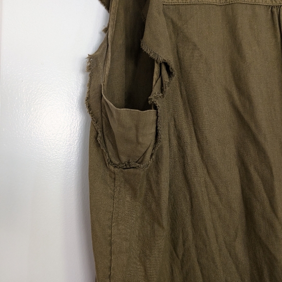 Anthropologie Pilcro Button Down Ruffle Dress in Green - Picture 12 of 15